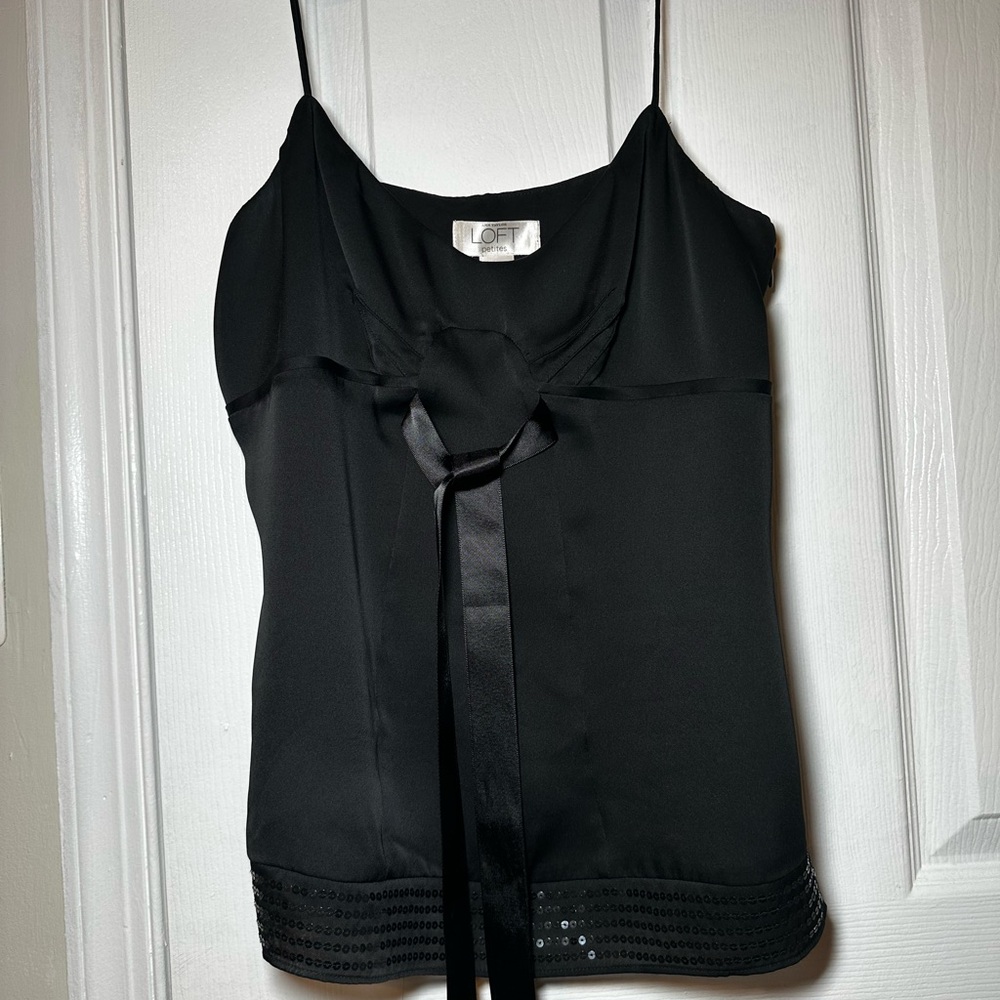 LOFT Elegant Black Satin Camisole